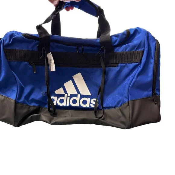 Adidas Defender IV Medium Duffle Bag Team Royal Blue White Black NWT - Picture 8 of 13